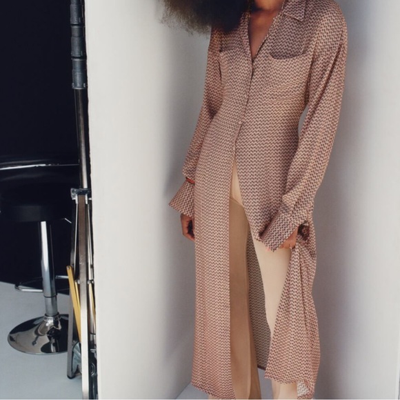 NWT Zara Long Shirt Dress - Picture 1 of 3